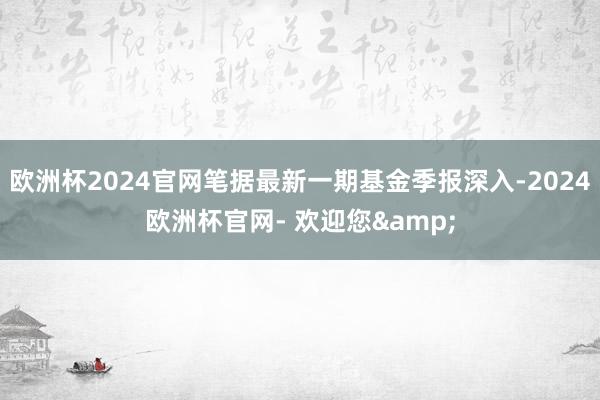 欧洲杯2024官网笔据最新一期基金季报深入-2024欧洲杯官网- 欢迎您&