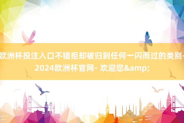 欧洲杯投注入口不错拒却被归到任何一闪而过的类别-2024欧洲杯官网- 欢迎您&