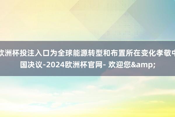 欧洲杯投注入口为全球能源转型和布置所在变化孝敬中国决议-2024欧洲杯官网- 欢迎您&