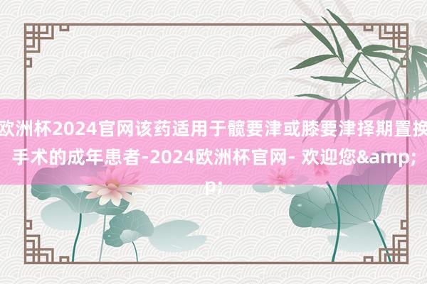 欧洲杯2024官网该药适用于髋要津或膝要津择期置换手术的成年患者-2024欧洲杯官网- 欢迎您&
