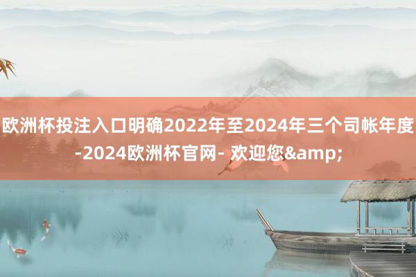 欧洲杯投注入口明确2022年至2024年三个司帐年度-2024欧洲杯官网- 欢迎您&