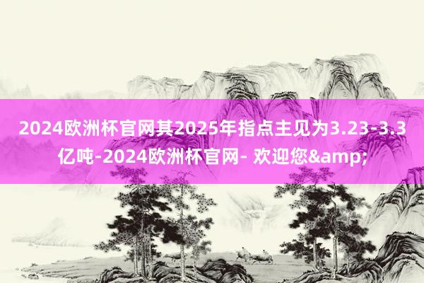 2024欧洲杯官网其2025年指点主见为3.23-3.3亿吨-2024欧洲杯官网- 欢迎您&