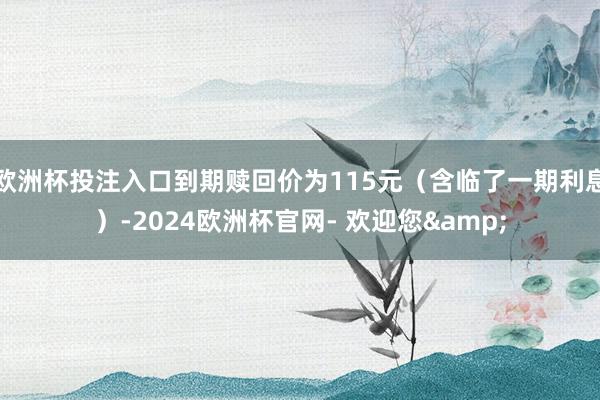 欧洲杯投注入口到期赎回价为115元（含临了一期利息）-2024欧洲杯官网- 欢迎您&