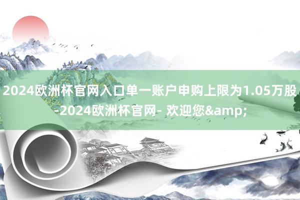 2024欧洲杯官网入口单一账户申购上限为1.05万股-2024欧洲杯官网- 欢迎您&