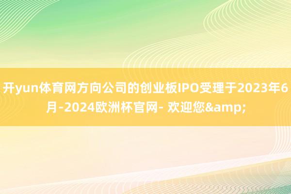 开yun体育网方向公司的创业板IPO受理于2023年6月-2024欧洲杯官网- 欢迎您&