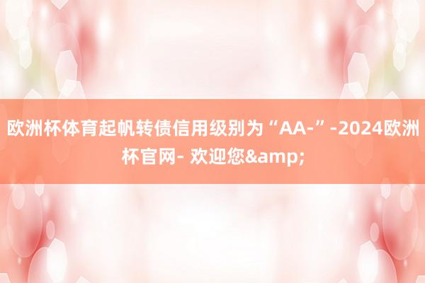 欧洲杯体育起帆转债信用级别为“AA-”-2024欧洲杯官网- 欢迎您&