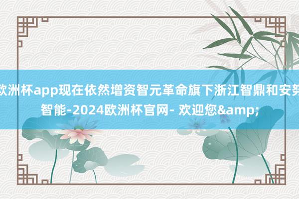欧洲杯app现在依然增资智元革命旗下浙江智鼎和安努智能-2024欧洲杯官网- 欢迎您&