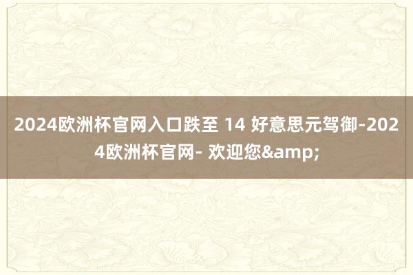 2024欧洲杯官网入口跌至 14 好意思元驾御-2024欧洲杯官网- 欢迎您&