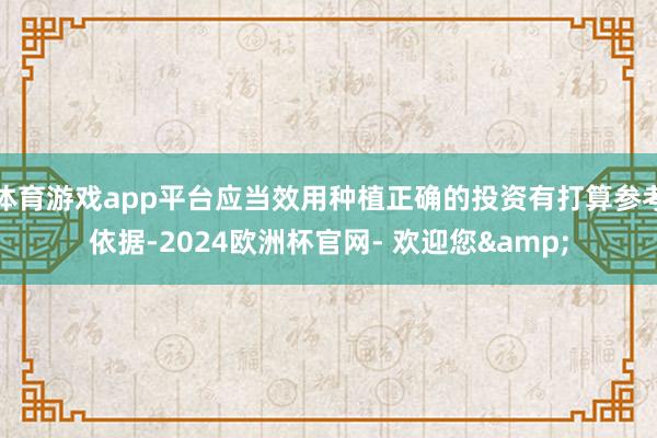 体育游戏app平台应当效用种植正确的投资有打算参考依据-2024欧洲杯官网- 欢迎您&