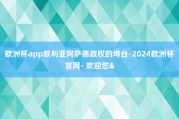 欧洲杯app叙利亚阿萨德政权的垮台-2024欧洲杯官网- 欢迎您&