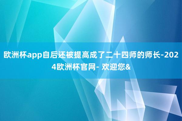 欧洲杯app自后还被提高成了二十四师的师长-2024欧洲杯官网- 欢迎您&