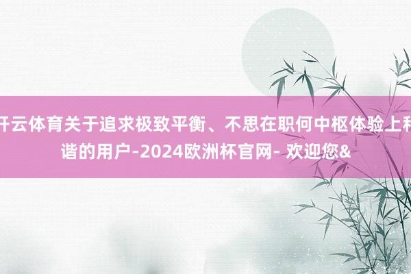 开云体育关于追求极致平衡、不思在职何中枢体验上和谐的用户-2024欧洲杯官网- 欢迎您&