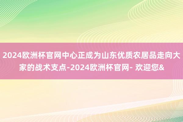 2024欧洲杯官网中心正成为山东优质农居品走向大家的战术支点-2024欧洲杯官网- 欢迎您&