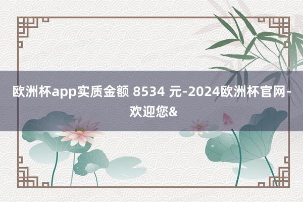 欧洲杯app实质金额 8534 元-2024欧洲杯官网- 欢迎您&