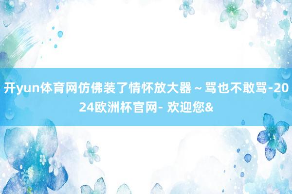 开yun体育网仿佛装了情怀放大器～骂也不敢骂-2024欧洲杯官网- 欢迎您&