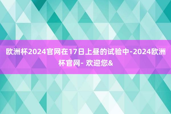 欧洲杯2024官网在17日上昼的试验中-2024欧洲杯官网- 欢迎您&