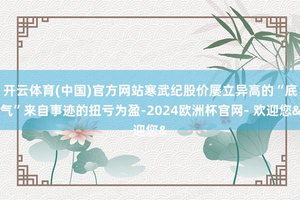 开云体育(中国)官方网站寒武纪股价屡立异高的“底气”来自事迹的扭亏为盈-2024欧洲杯官网- 欢迎您&