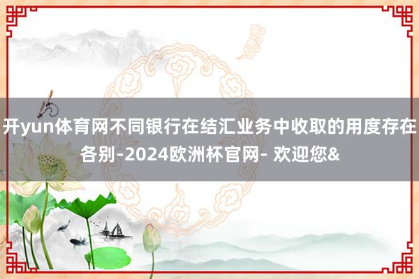 开yun体育网不同银行在结汇业务中收取的用度存在各别-2024欧洲杯官网- 欢迎您&