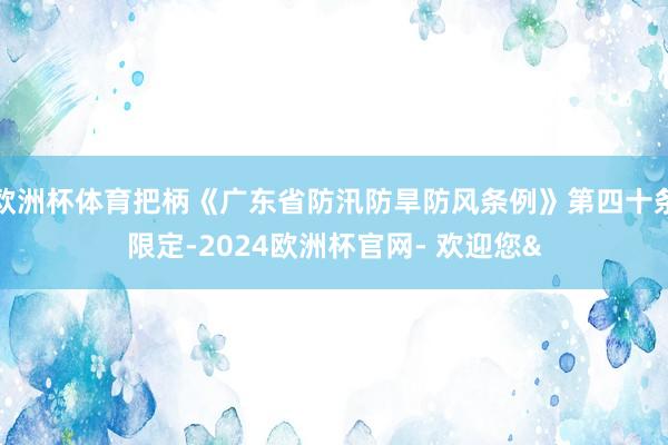 欧洲杯体育把柄《广东省防汛防旱防风条例》第四十条限定-2024欧洲杯官网- 欢迎您&
